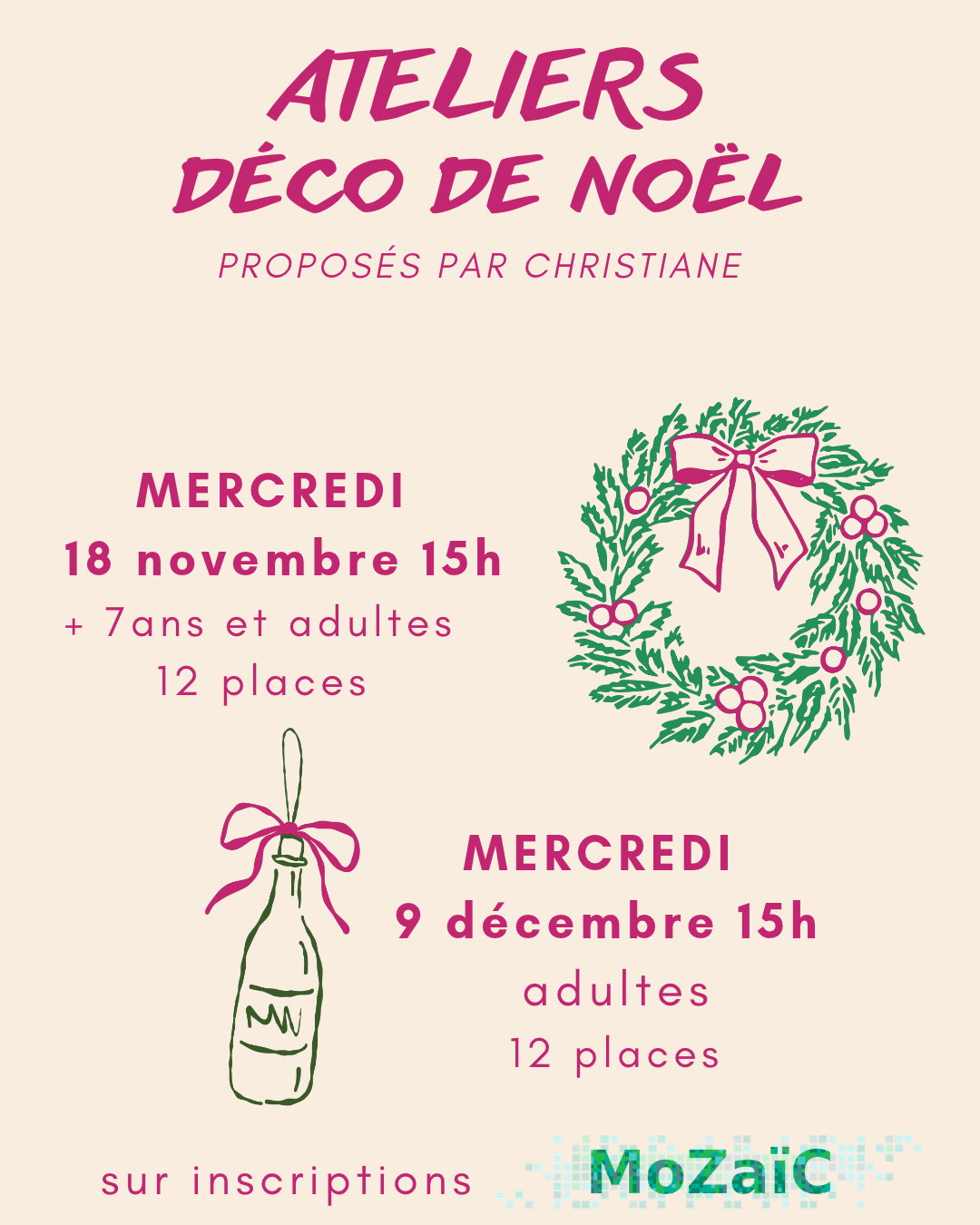 Instagram Atelier Couronne de Noël